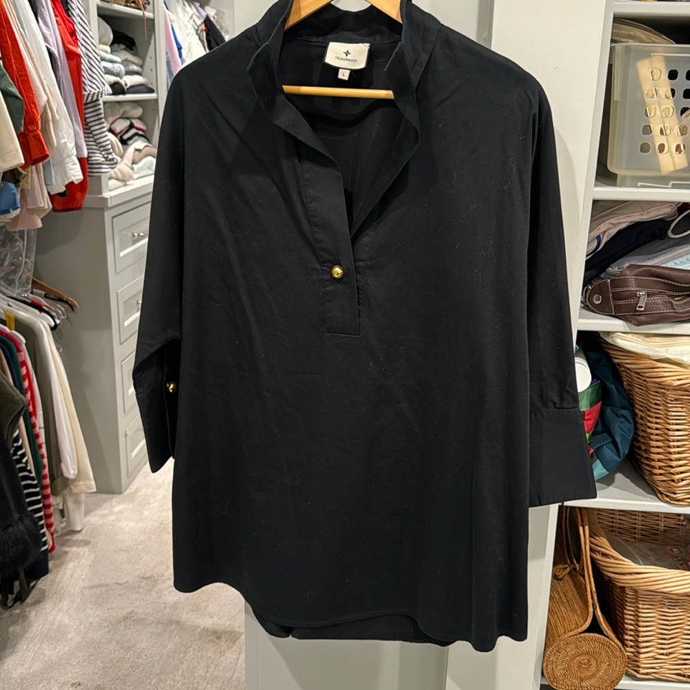 Tuckernuck Black willow popover Blouse